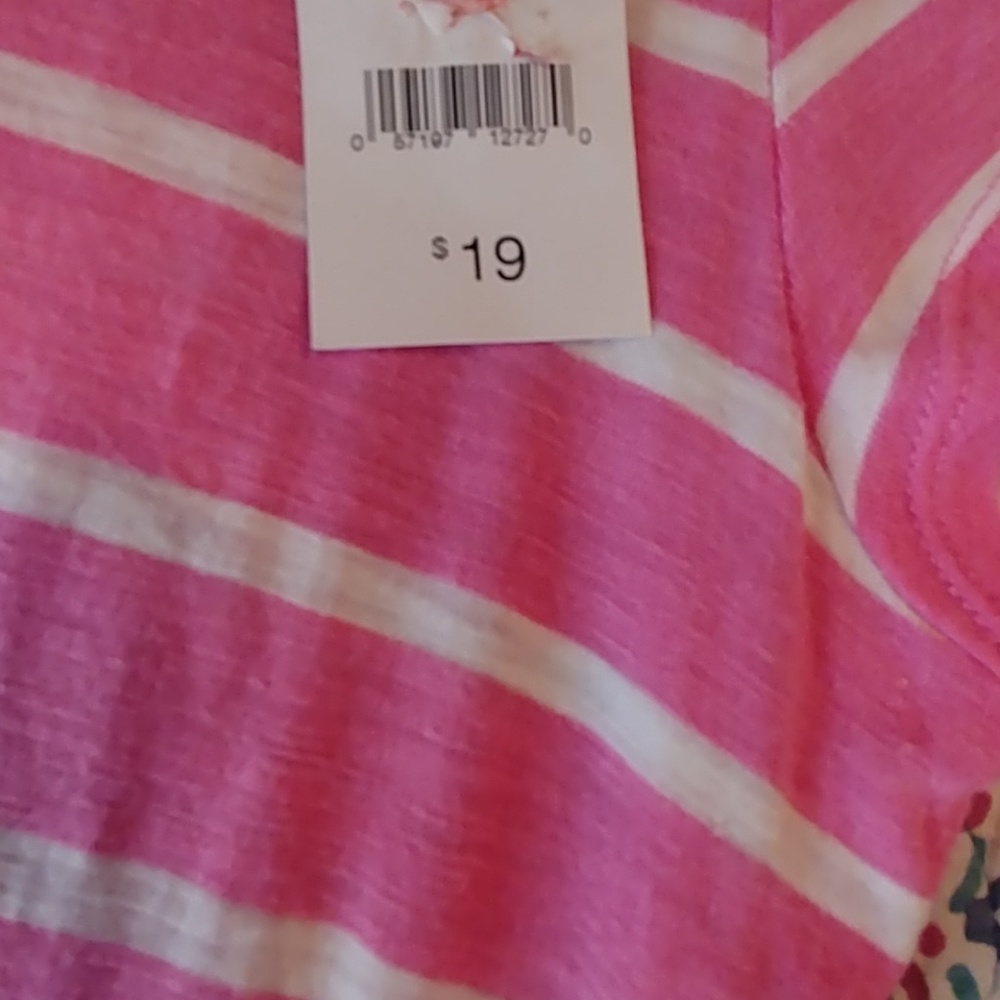 Joe Fresh,Size L,Pink & White striped Womens top